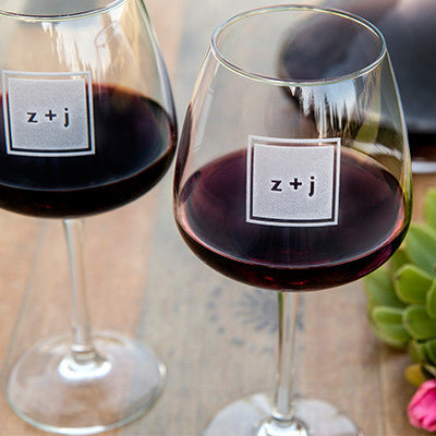 Monogrammed Reflections Wine Glasses